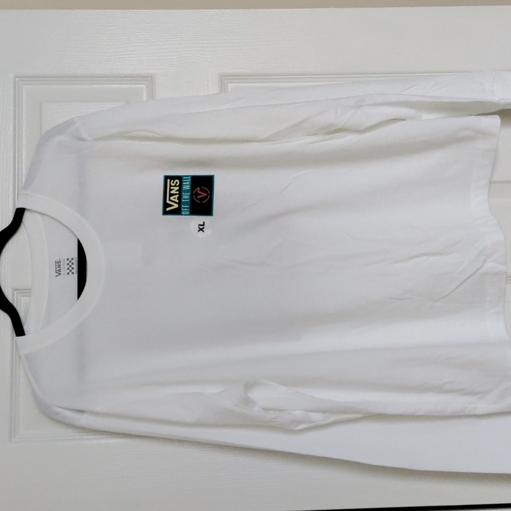 White Vans Long Sleeve Tee